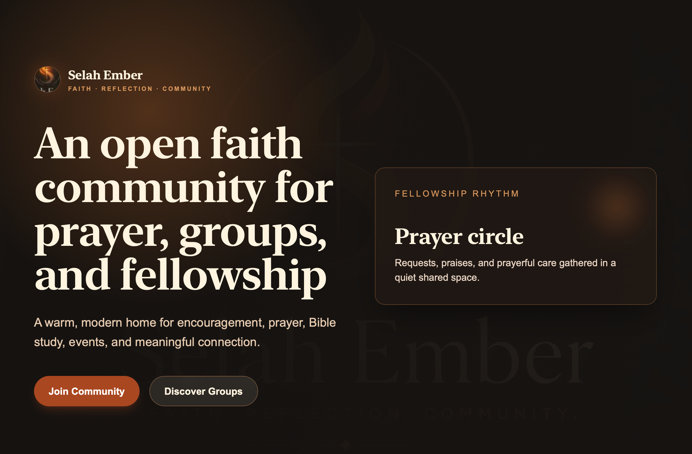 Selah Ember — A Community Built Around Faith screenshot 1