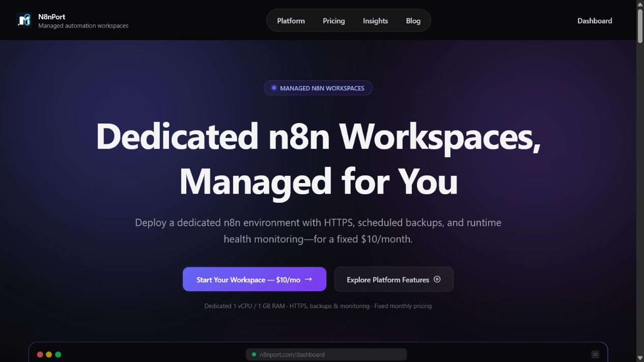 N8nPort screenshot 1